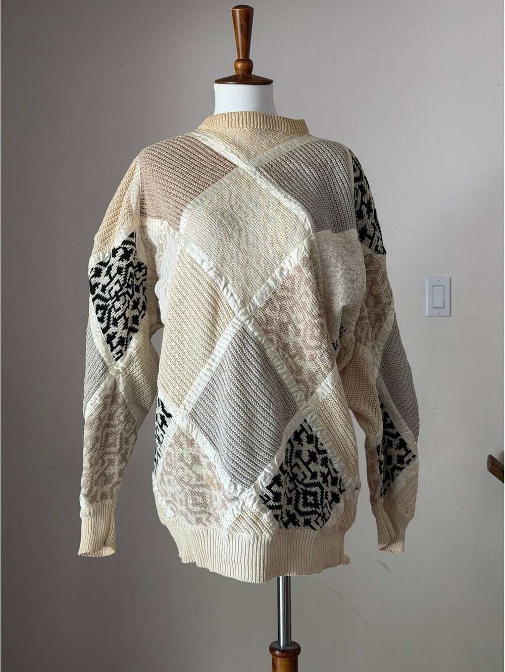 Patchwork Knit Sweater - Size US M Women's Knit Concepts